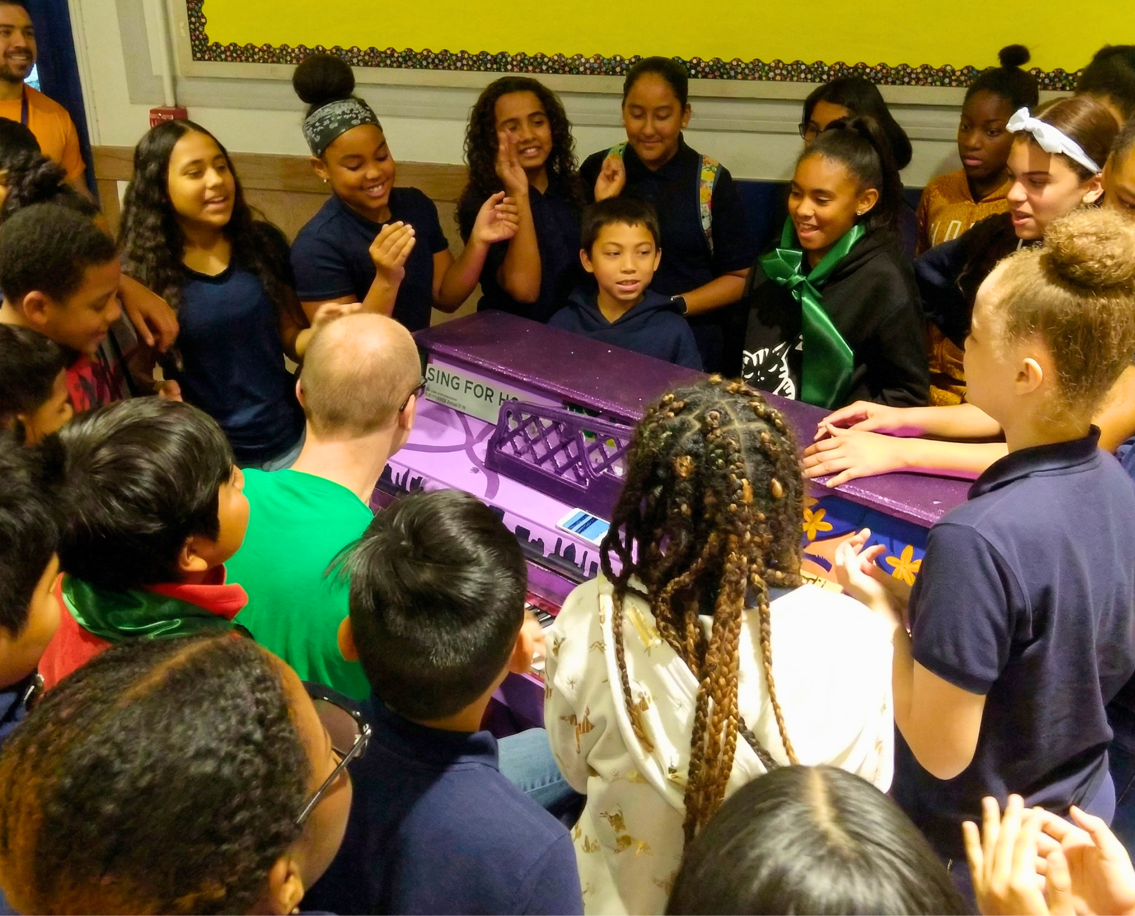 Sing for Hope Piano activation with community singers